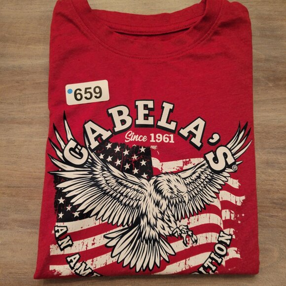 Cabela’s An American Tradition T-Shirt Red Men’s Size M Outdoor Graphic Tee - Picture 4 of 4